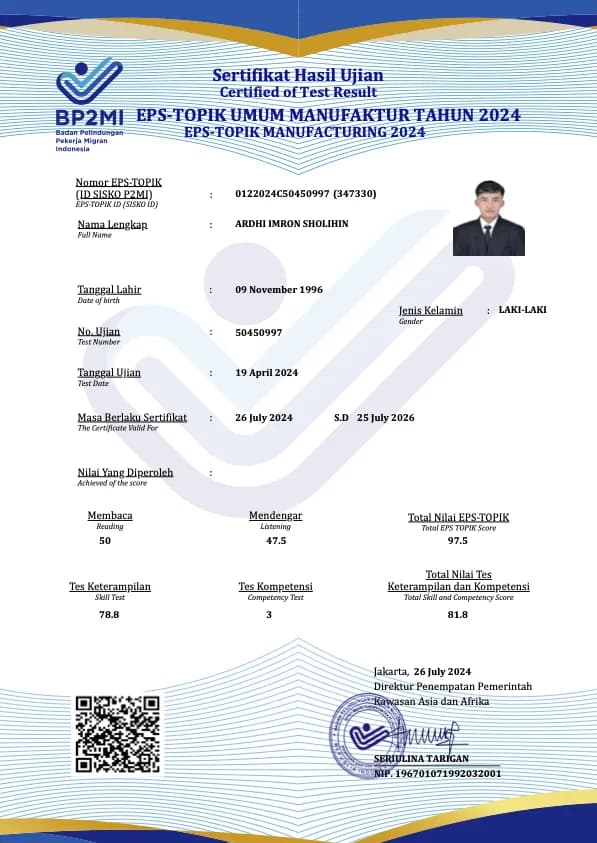 Sertifikat Kelulusan 2024