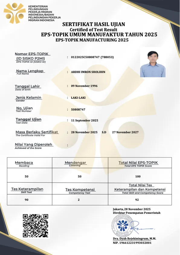 Lulus EPS-TOPIK 2025